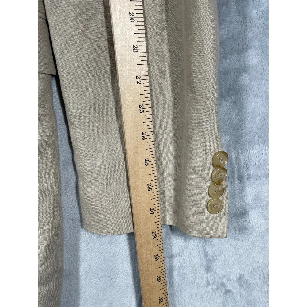 Lauren Ralph Lauren Mens 42L Tan 100% Linen 2-Button Blazer Sport Coat 42 Long